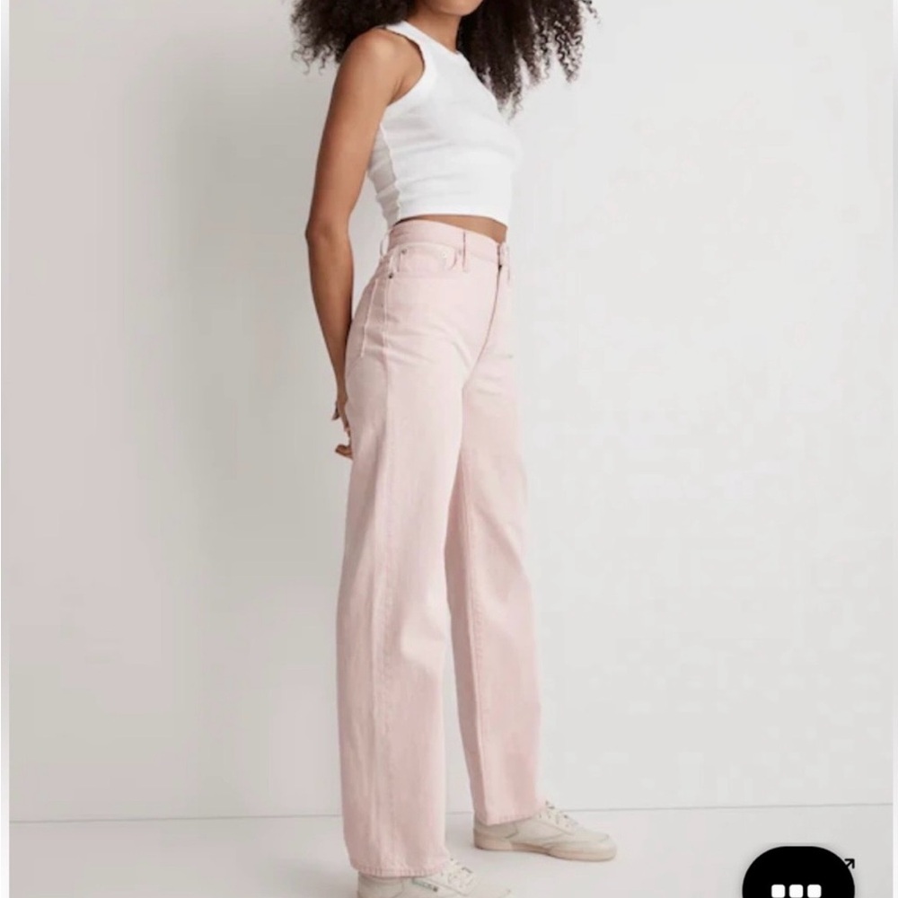 Madewell Pink Perfect Vintage Wide-Leg Jeans Size 30 High Rise - Picture 2 of 6